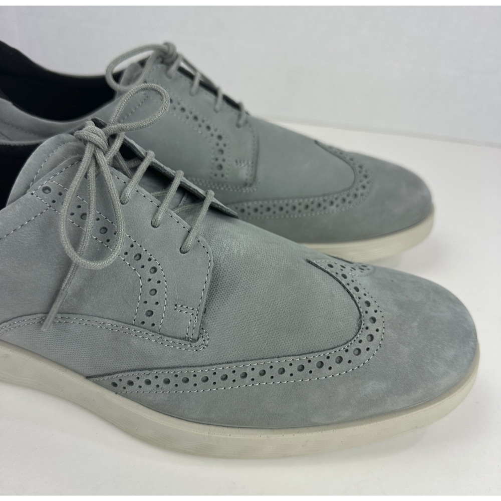 ECCO S Lite Hybrid Grey Oxford Wingtip Shoes Nubuck Brogue EU 45 Men's US 11 - Picture 10 of 16
